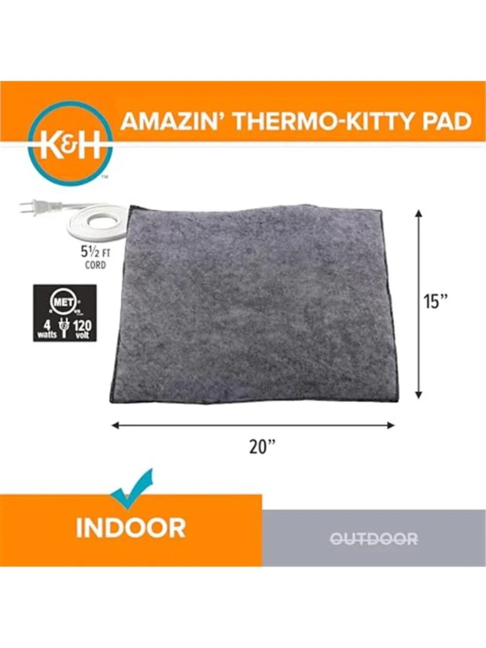 Heated Cat Bed Pet Heating Pad Washable Warm Sleeping Mat Indoor Cats